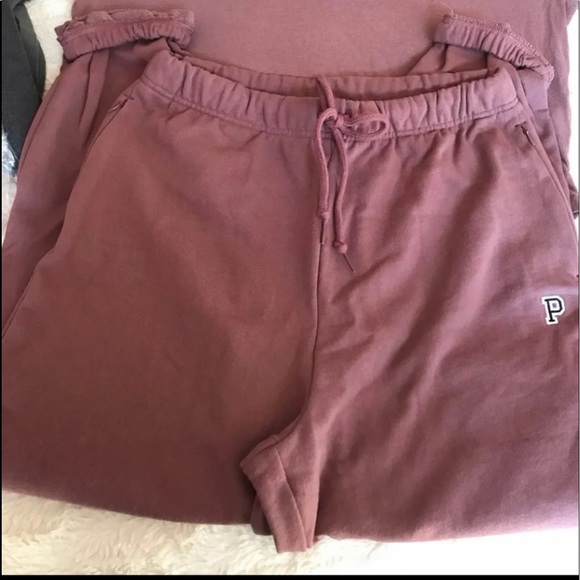 Vs pink campus joggers off shoulder sweater slim fit collegiate pants Lg rare - Picture 11 of 14